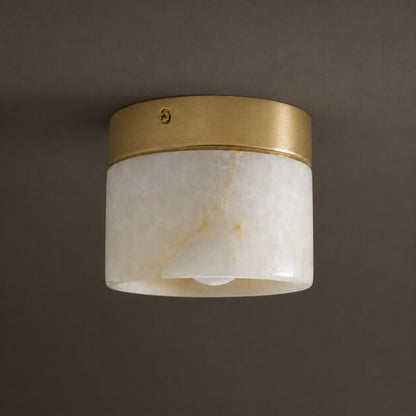 Round Alabaster Semi-Flush Mount
