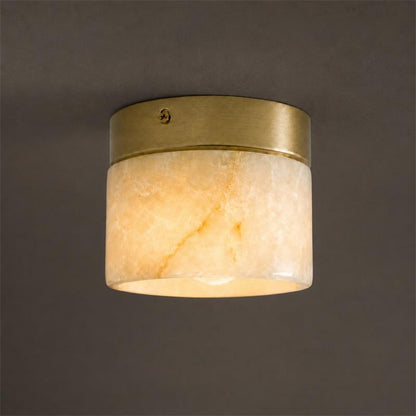 Round Alabaster Semi-Flush Mount