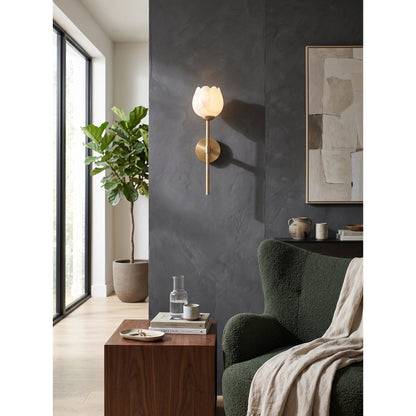 Dovon Lotus Alabaster Wall Sconce