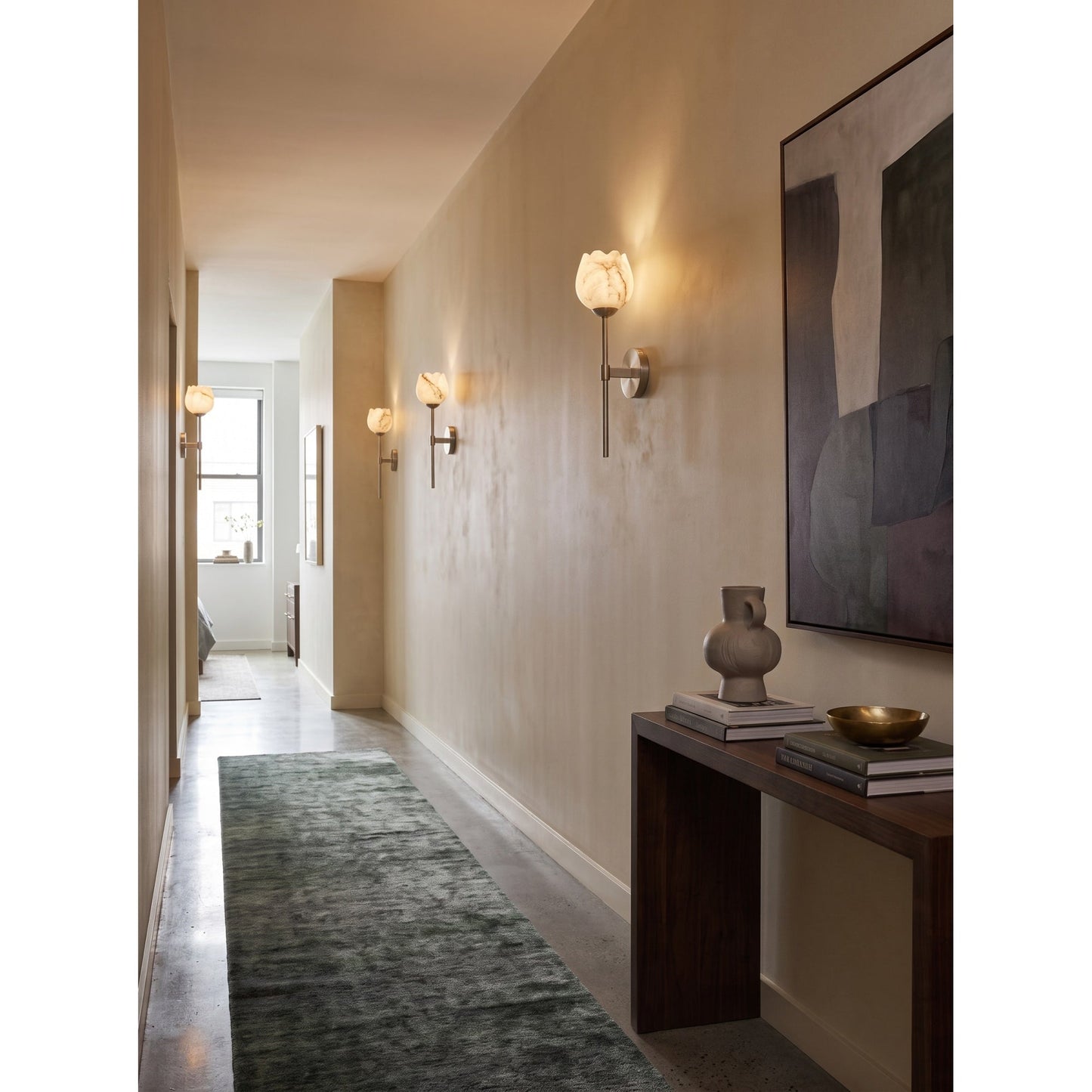 Dovon Lotus Alabaster Wall Sconce