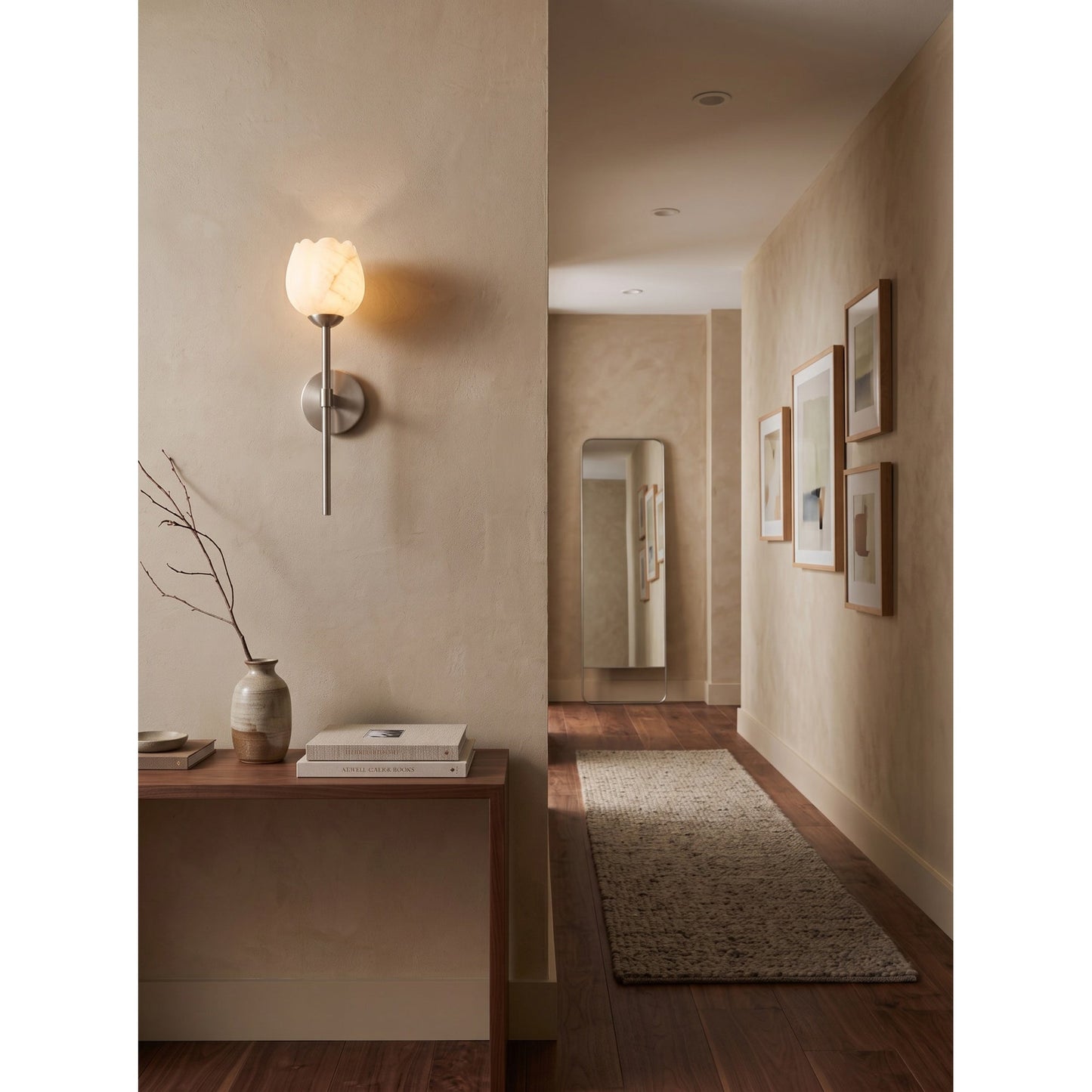Dovon Lotus Alabaster Wall Sconce