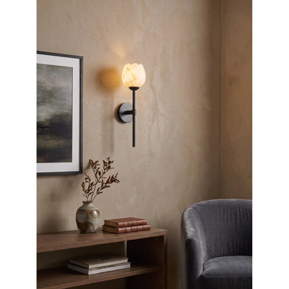 Dovon Lotus Alabaster Wall Sconce