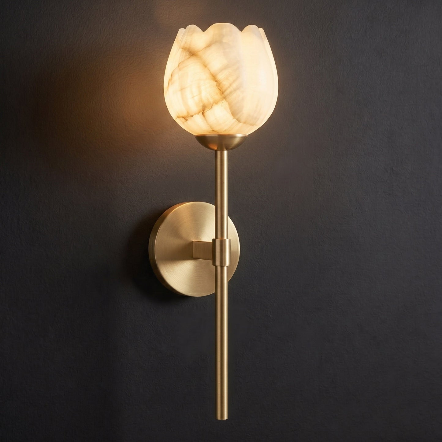 Dovon Lotus Alabaster Wall Sconce