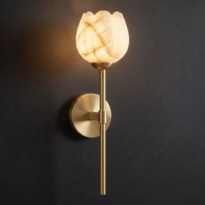 Dovon Lotus Alabaster Wall Sconce