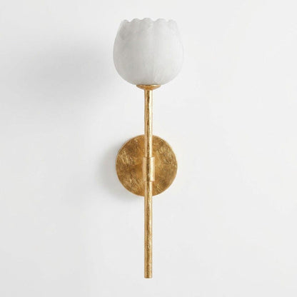 Dovon Lotus Alabaster Wall Sconce