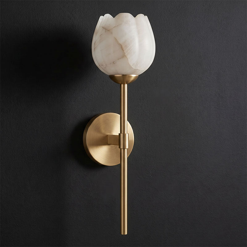 Dovon Lotus Alabaster Wall Sconce
