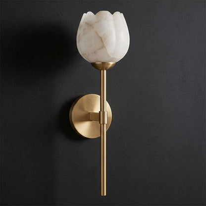 Dovon Lotus Alabaster Wall Sconce