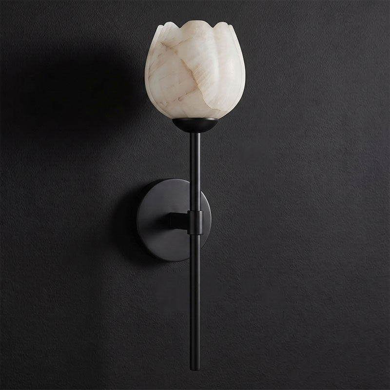 Dovon Lotus Alabaster Wall Sconce