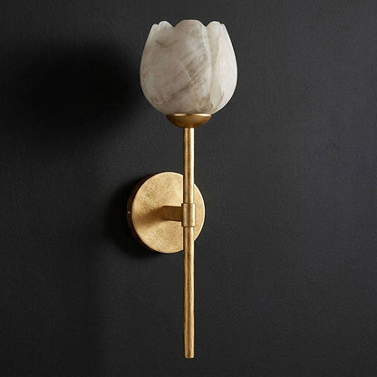 Dovon Lotus Alabaster Wall Sconce