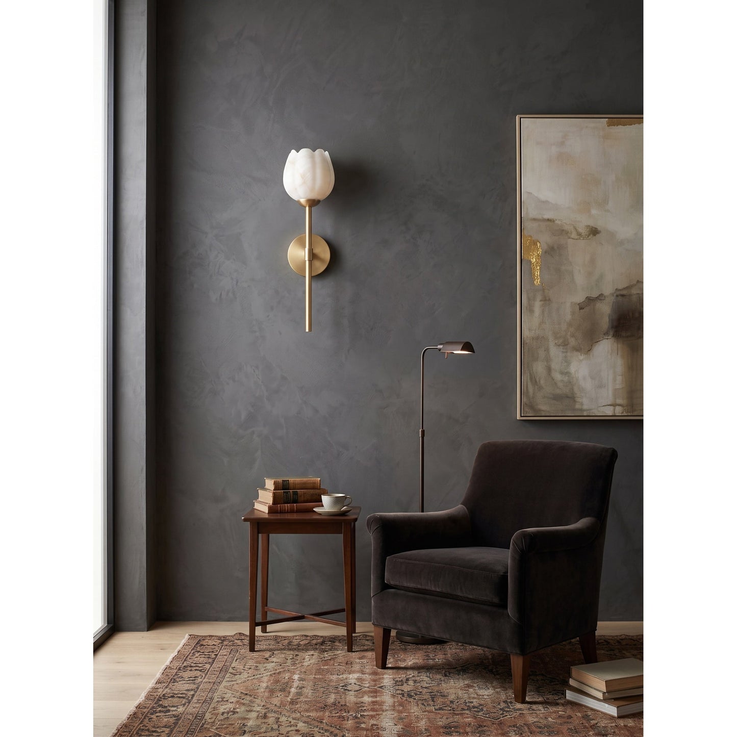 Dovon Lotus Alabaster Wall Sconce