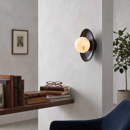 Topaz Disc Alabaster Wall Sconce