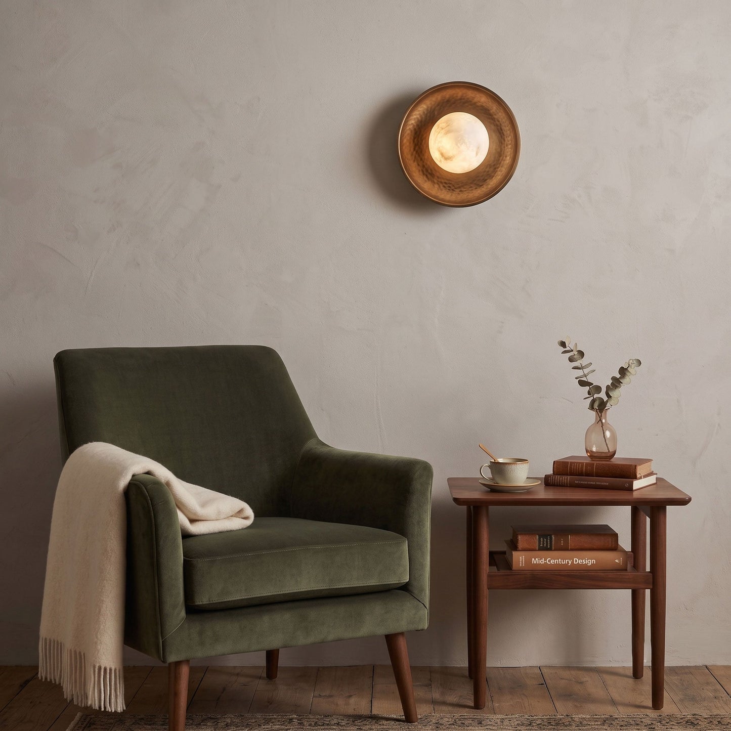 Topaz Disc Alabaster Wall Sconce