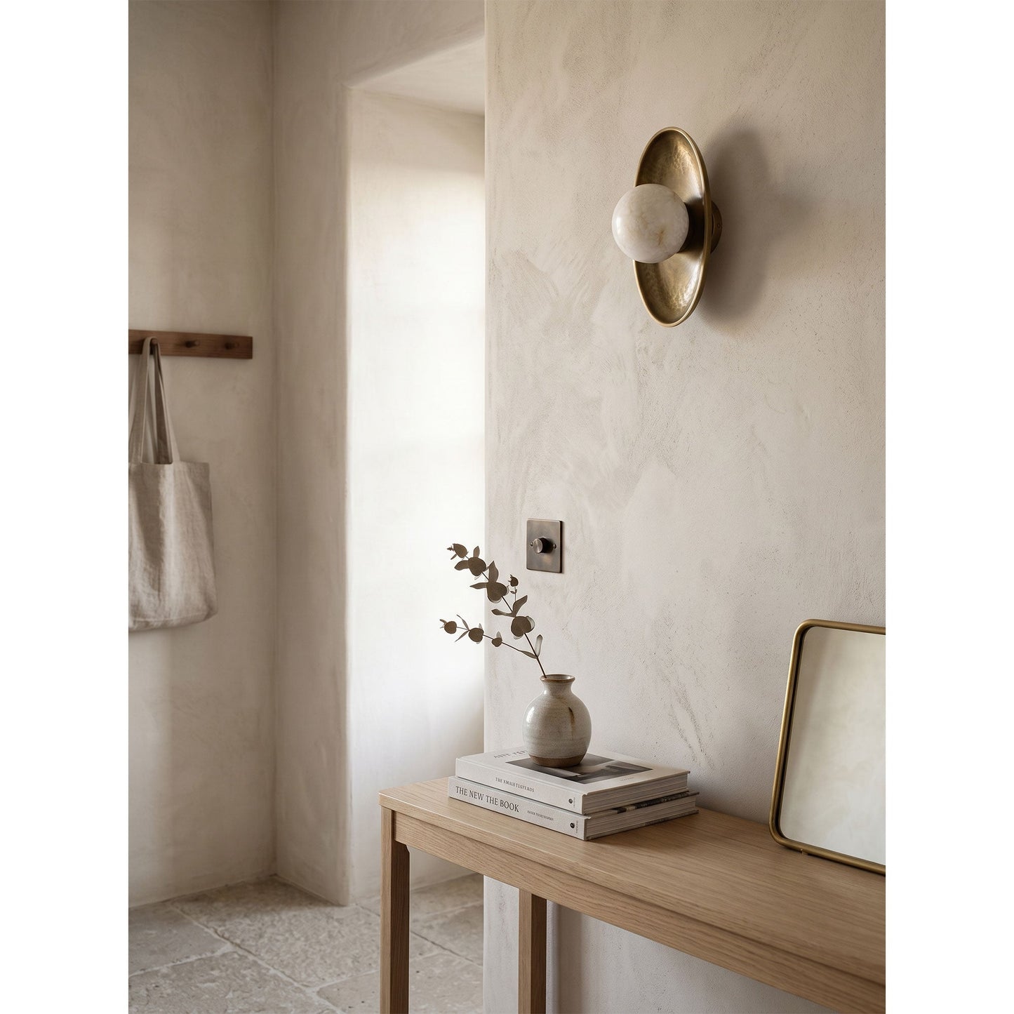 Topaz Disc Alabaster Wall Sconce