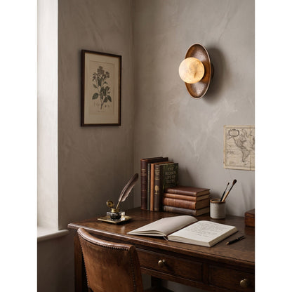 Topaz Disc Alabaster Wall Sconce