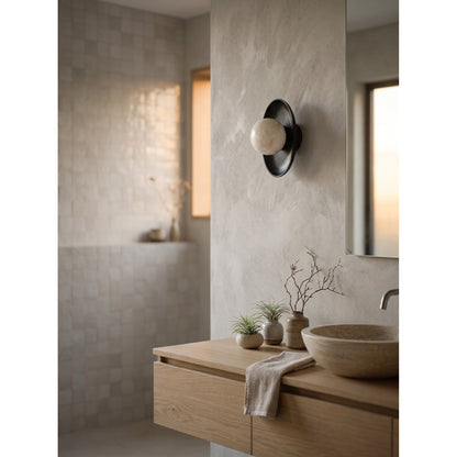 Topaz Disc Alabaster Wall Sconce
