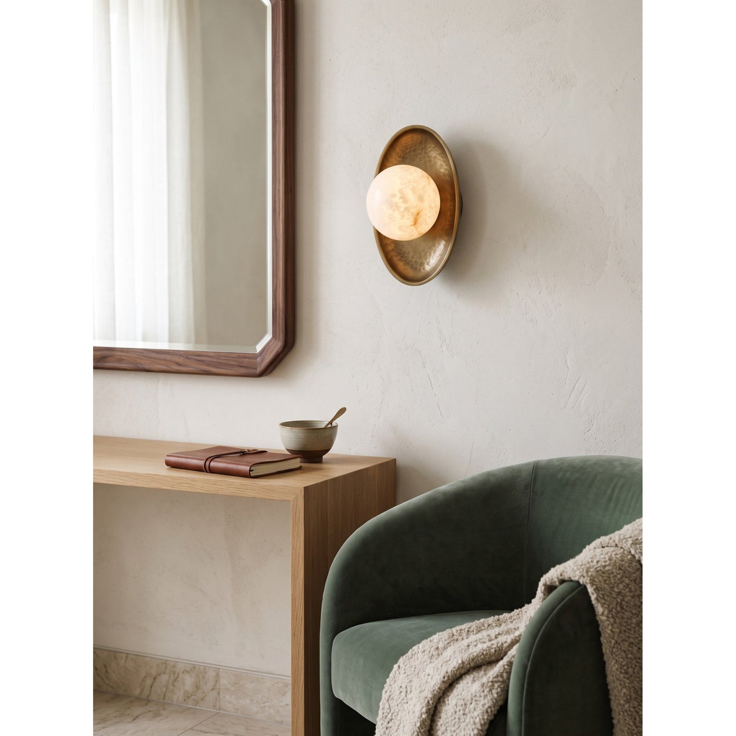 Topaz Disc Alabaster Wall Sconce