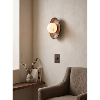 Topaz Disc Alabaster Wall Sconce