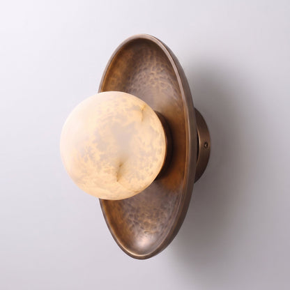 Topaz Disc Alabaster Wall Sconce
