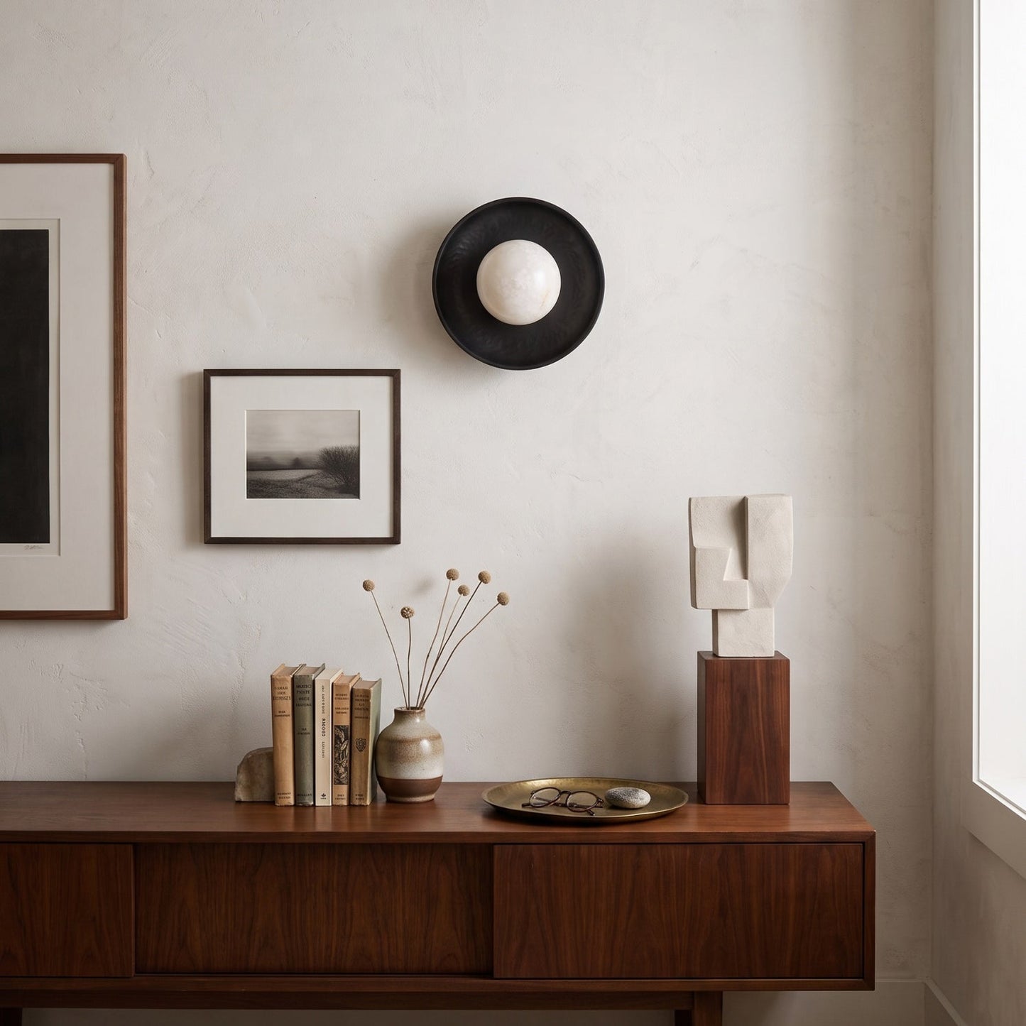 Topaz Disc Alabaster Wall Sconce