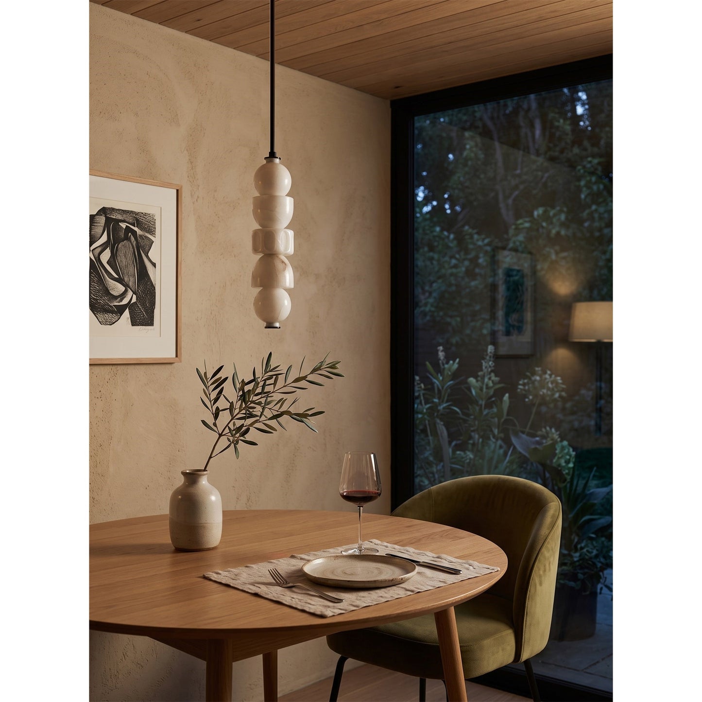 Quinan Alabaster Pendant Lamp