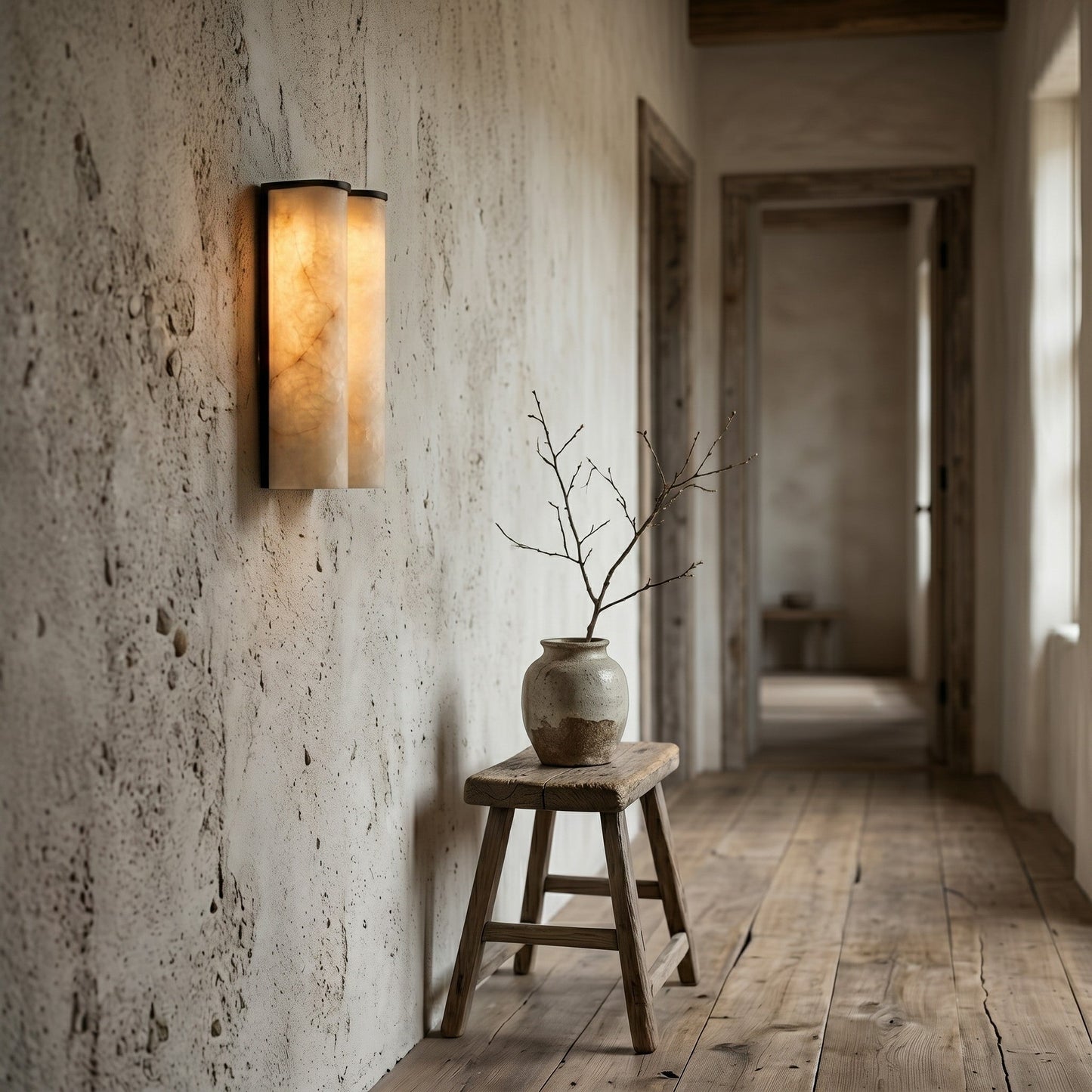 Quinan Alabaster Tube Wall Sconce