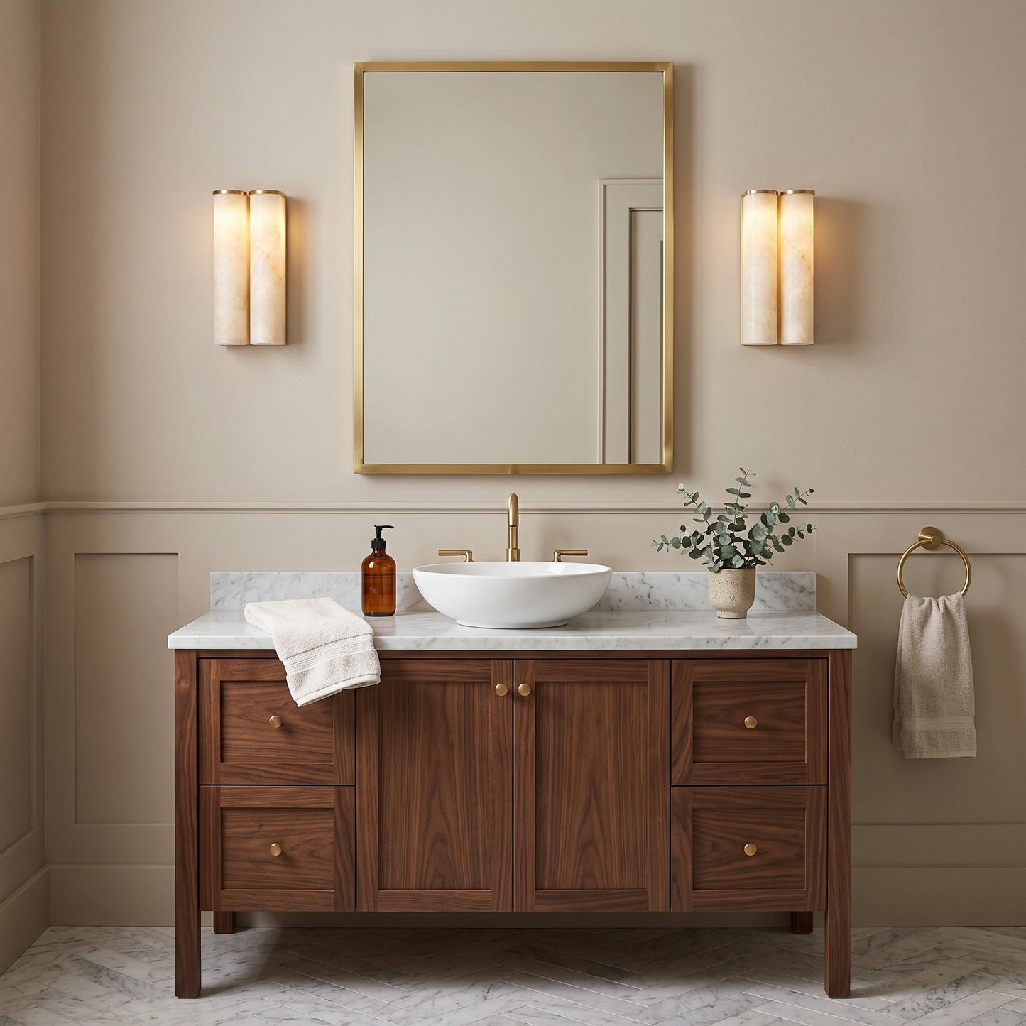 Quinan Alabaster Tube Wall Sconce