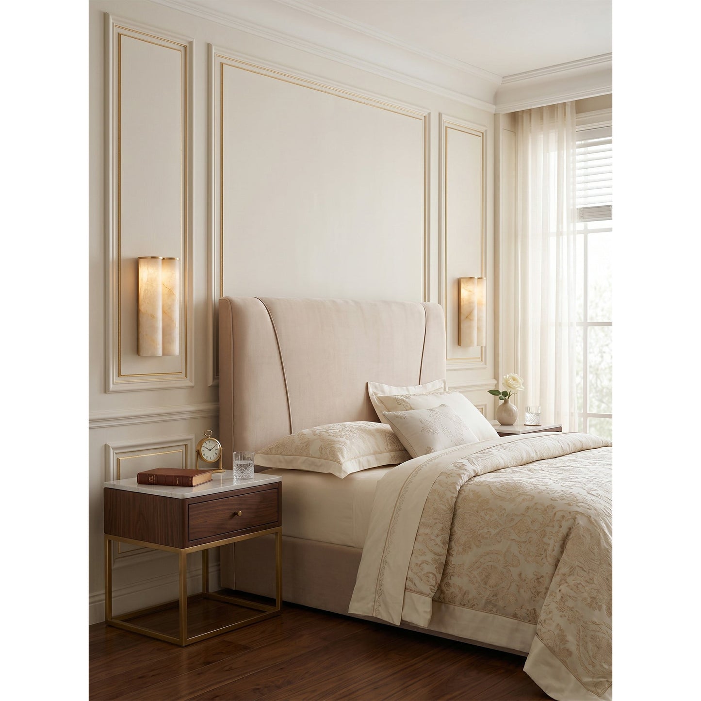 Quinan Alabaster Tube Wall Sconce