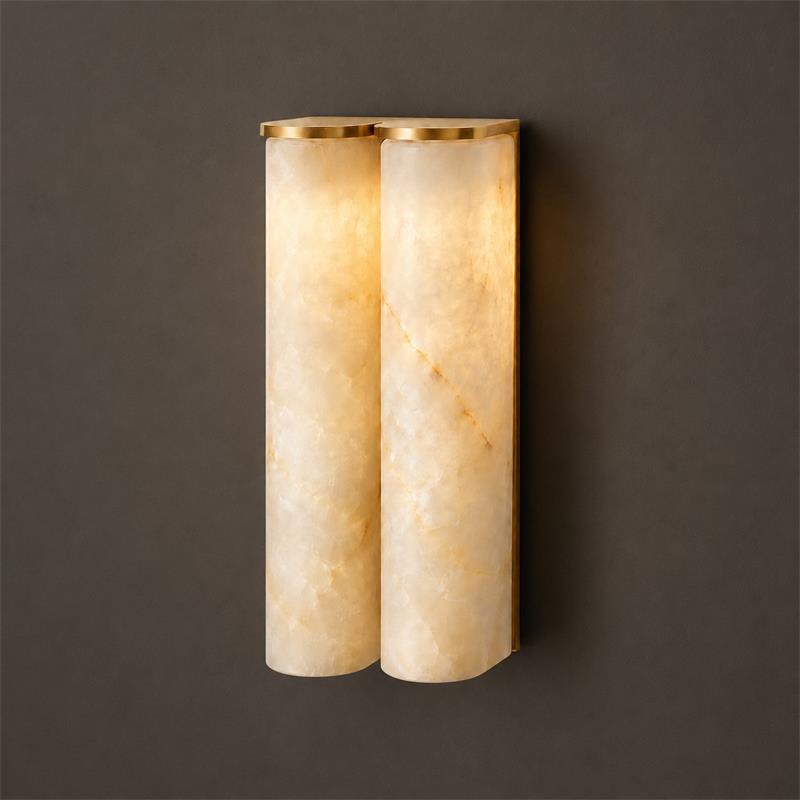 Quinan Alabaster Tube Wall Sconce