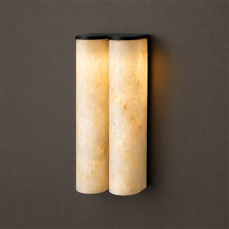 Quinan Alabaster Tube Wall Sconce