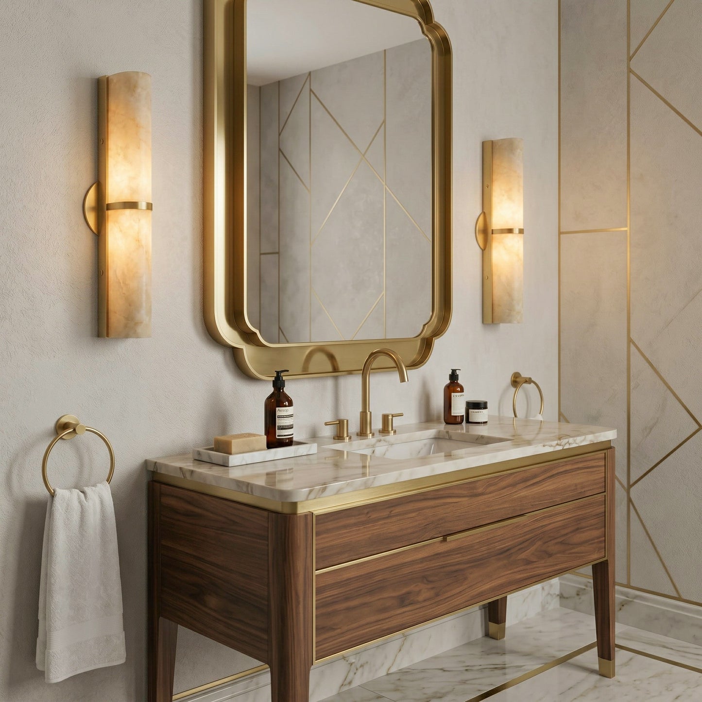 Quinan Alabaster Tube Wall Sconce