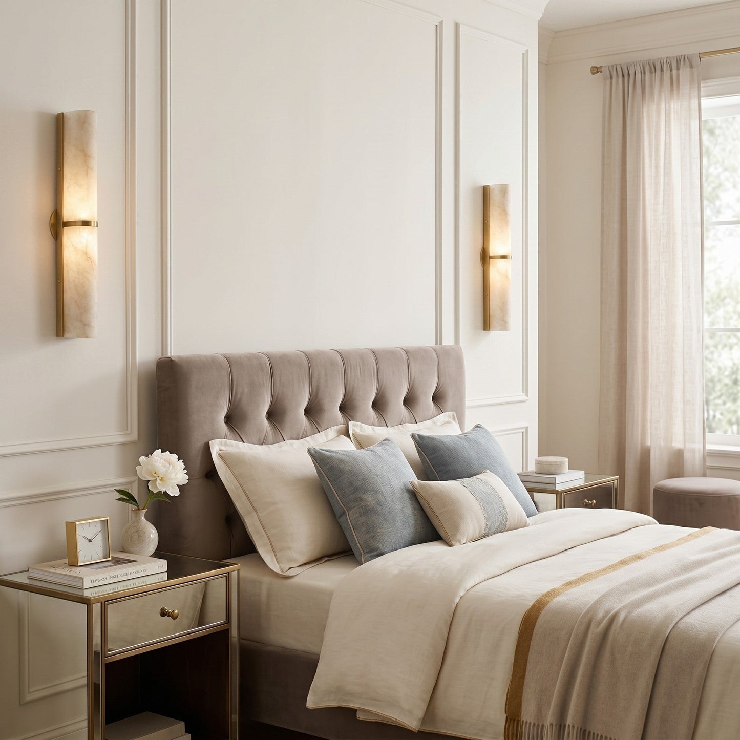 Quinan Alabaster Tube Wall Sconce