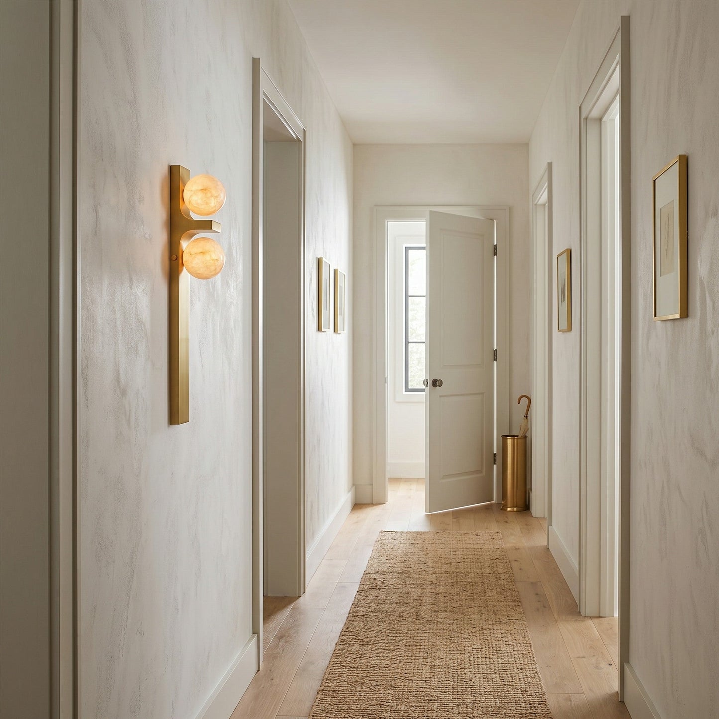 Asymmetrical Alabaster Wall Sconce