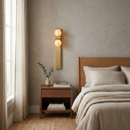 Asymmetrical Alabaster Wall Sconce