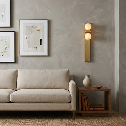 Asymmetrical Alabaster Wall Sconce