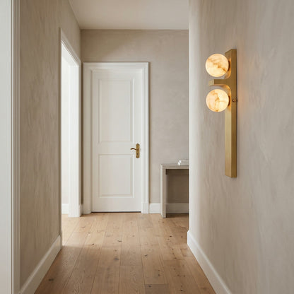 Asymmetrical Alabaster Wall Sconce