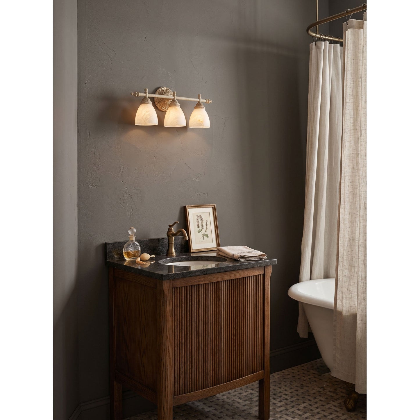 Quiberon Vanity Alabaster Wall Sconce