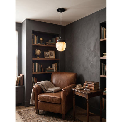 Bullet-shaped Alabaster Pendant Lamp