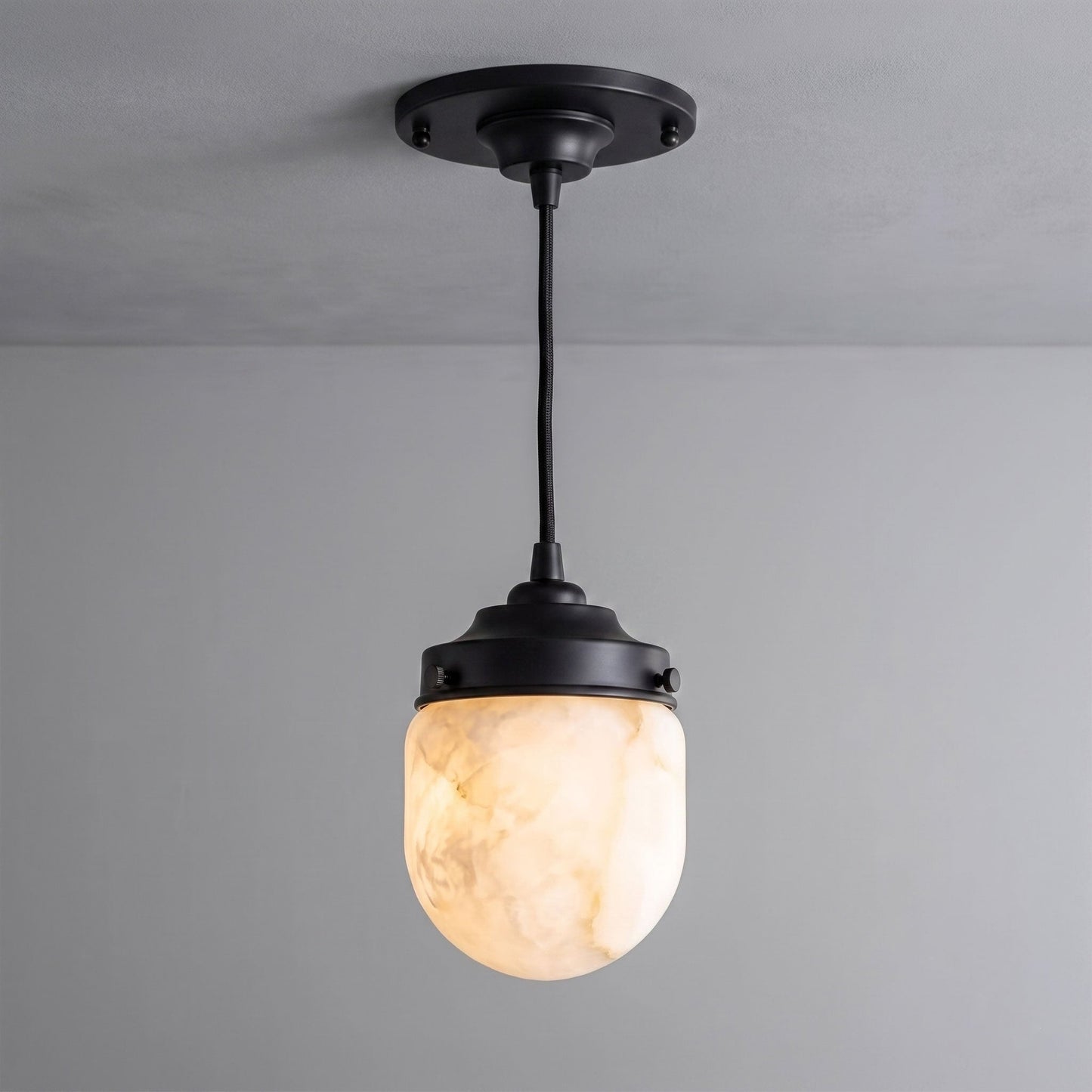 Bullet-shaped Alabaster Pendant Lamp