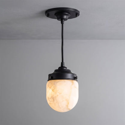 Bullet-shaped Alabaster Pendant Lamp