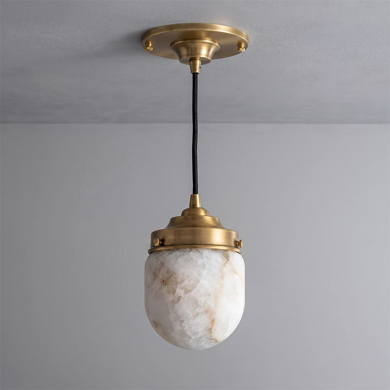 Bullet-shaped Alabaster Pendant Lamp