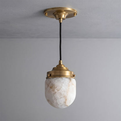 Bullet-shaped Alabaster Pendant Lamp
