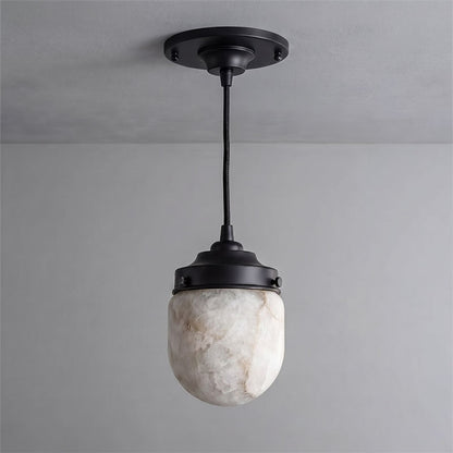 Bullet-shaped Alabaster Pendant Lamp