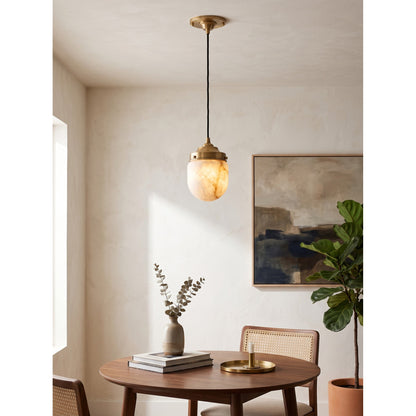 Bullet-shaped Alabaster Pendant Lamp