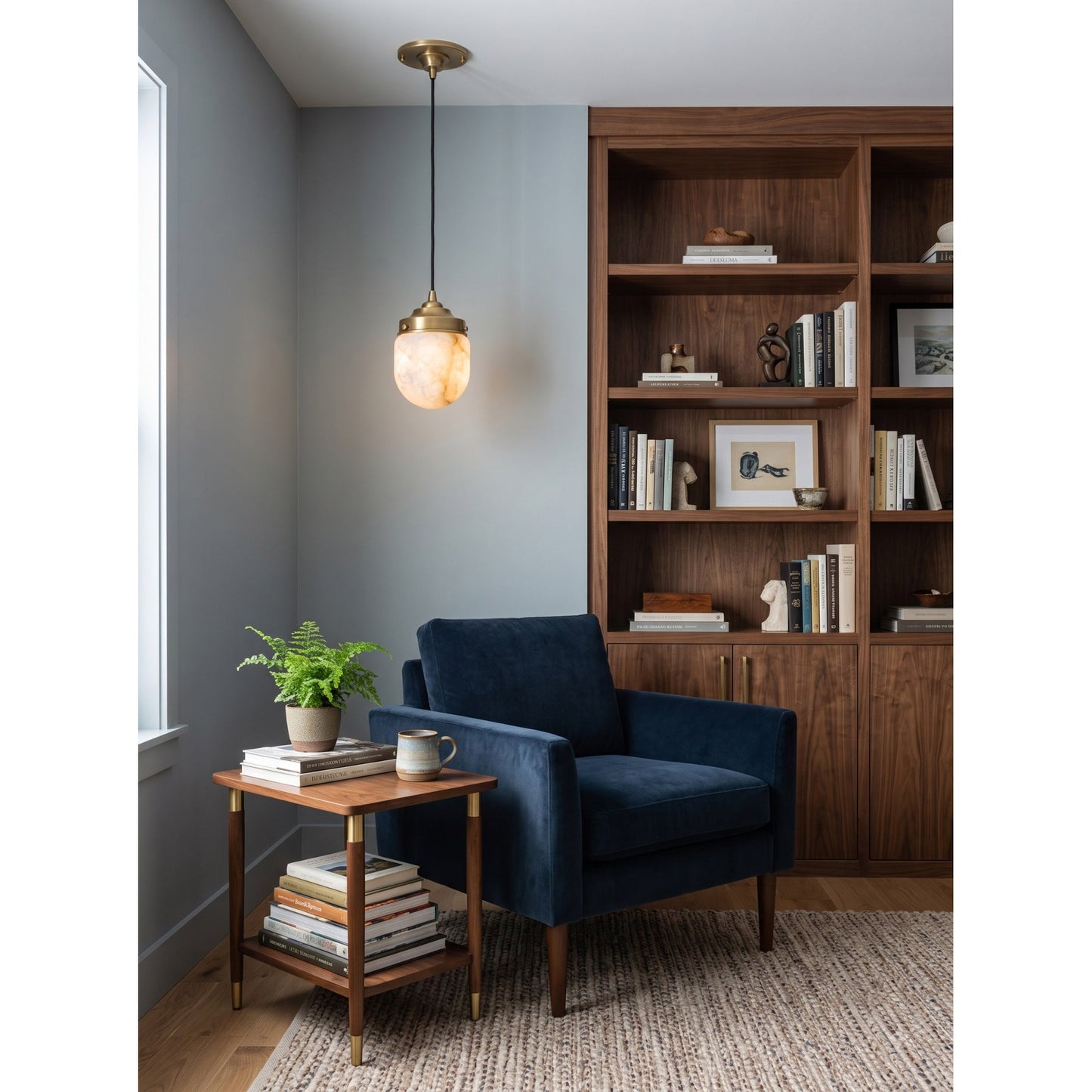 Bullet-shaped Alabaster Pendant Lamp