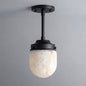 Bullet-shaped Alabaster Semi-Flush Mount Ceiling Light