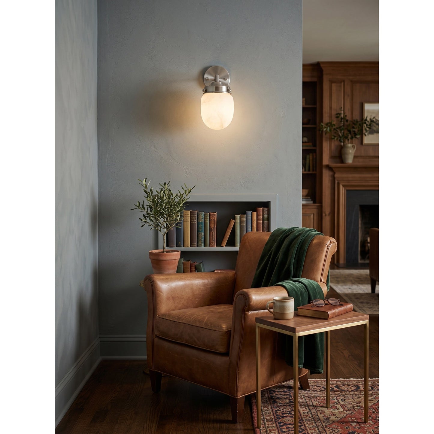 Bullet-shaped Alabaster Wall Sconce