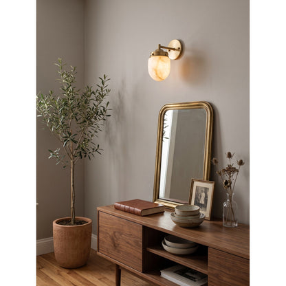Bullet-shaped Alabaster Wall Sconce