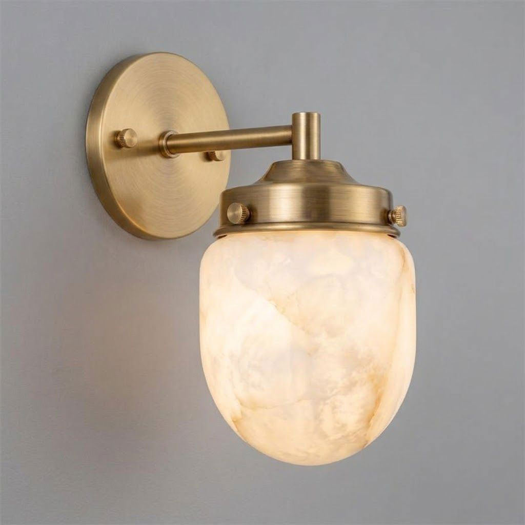 Bullet-shaped Alabaster Wall Sconce