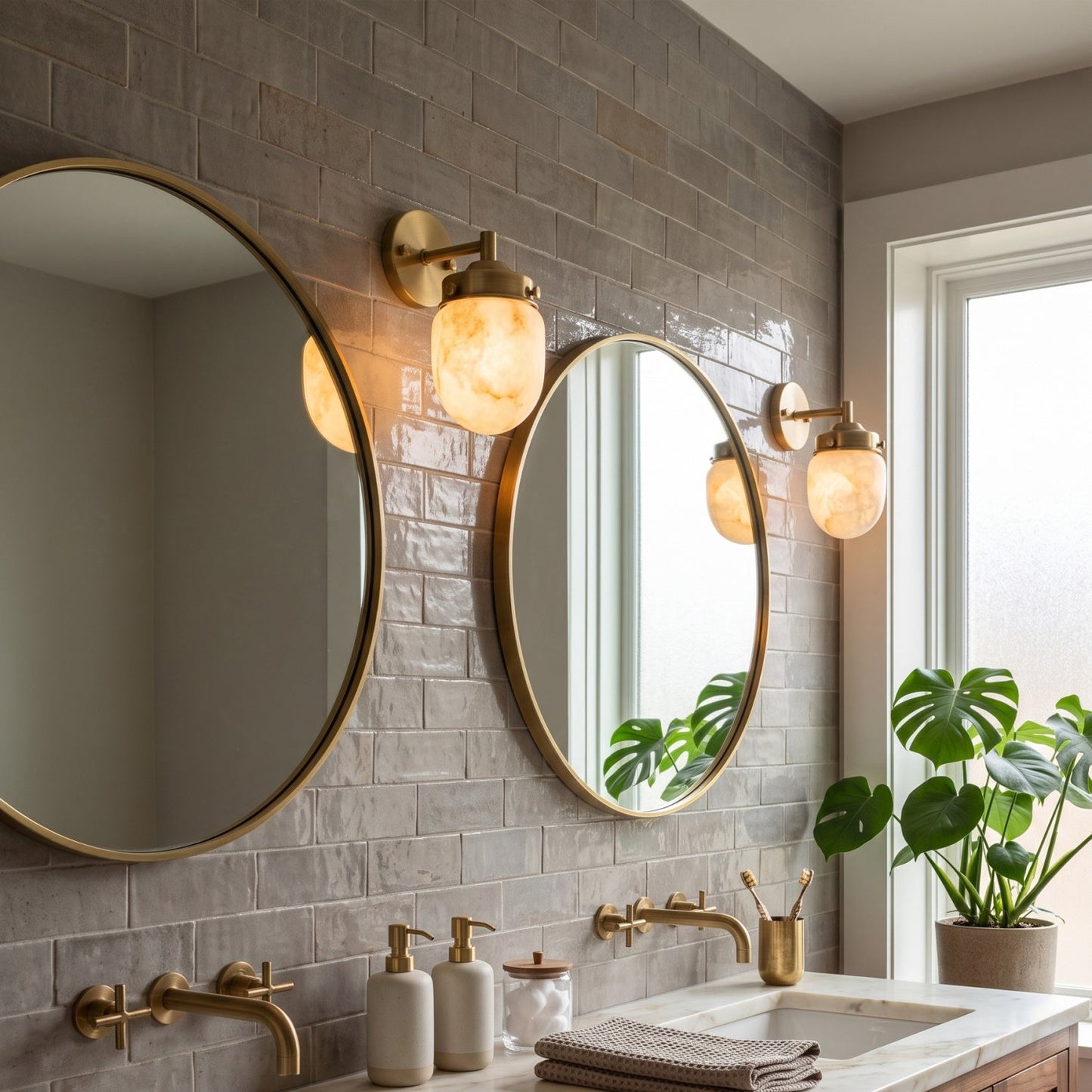Bullet-shaped Alabaster Wall Sconce