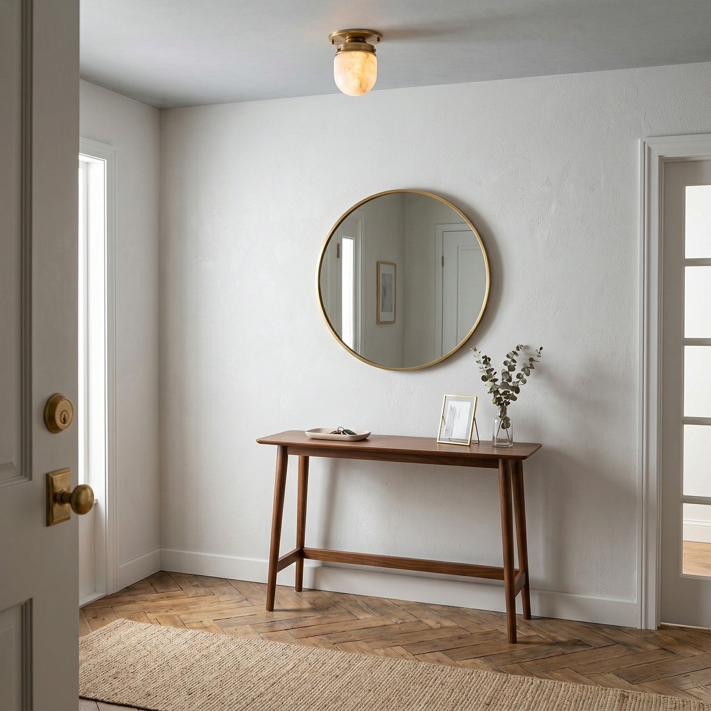 Bullet-shaped Alabaster Flush Mount
